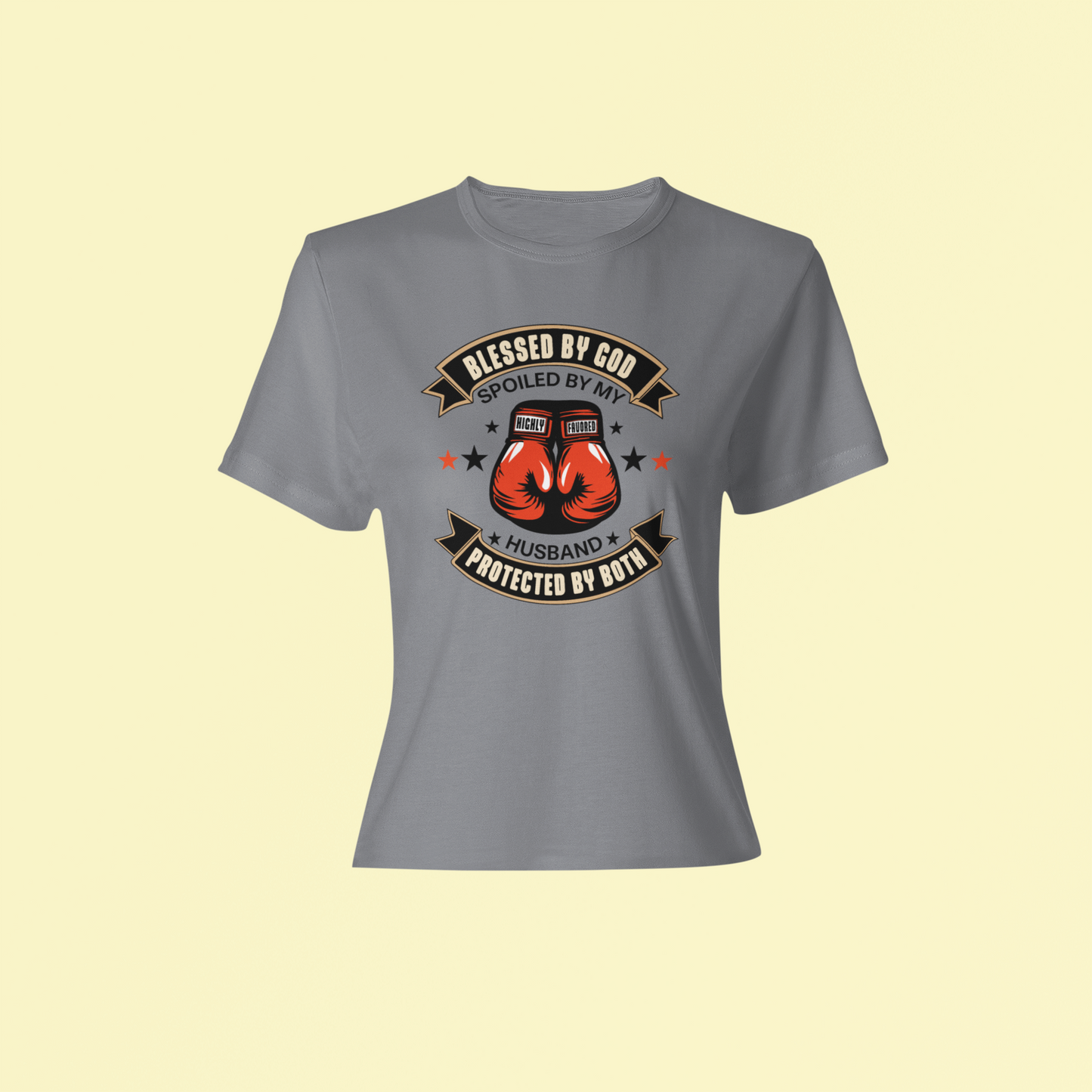 Blessed By God, Spoiled By My Husband, Protected By Both- Women's Tee