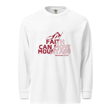 Load image into Gallery viewer, Faith Can Move Mountains Garment-dyed heavyweight long-sleeve shirt