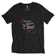 Load image into Gallery viewer, 2 Hearts United By God V-Neck T-Shirt