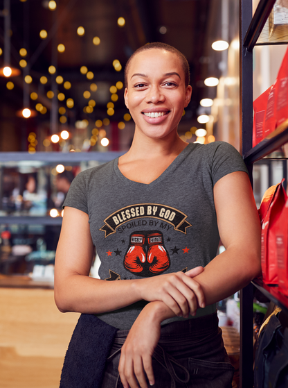 Blessed By God, Spoiled By My Husband, Protected By Both- Women's Tee