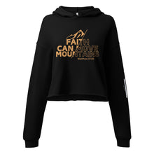 Load image into Gallery viewer, Faith Can Move Mountains Crop Hoodie