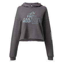 Load image into Gallery viewer, Faith Can Move Mountains Crop Hoodie