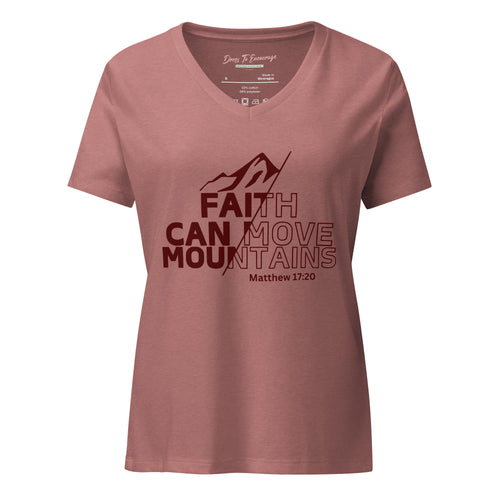 Faith Can Move Mountains Women’s relaxed v-neck t-shirt