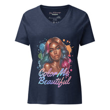 Load image into Gallery viewer, Color Me Beautiful Women’s relaxed v-neck t-shirt