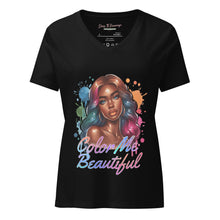 Load image into Gallery viewer, Color Me Beautiful Women’s relaxed v-neck t-shirt