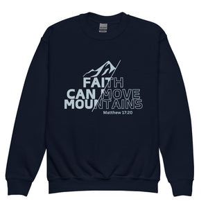 Faith Can Move Mountains Youth crewneck sweatshirt