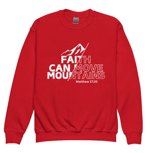 Faith Can Move Mountains Youth crewneck sweatshirt