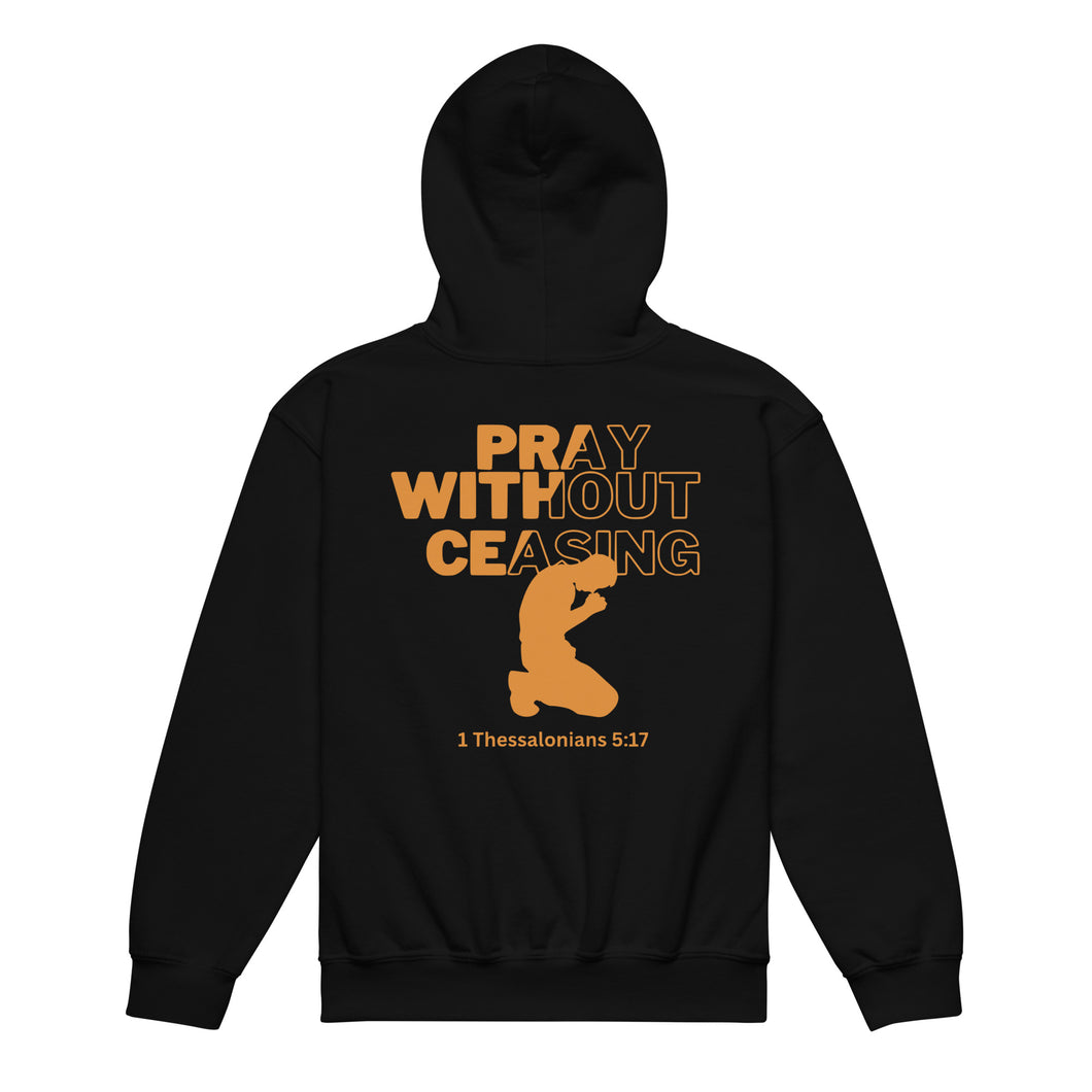 Pray Without Ceasing (Male) Youth heavy blend hoodie