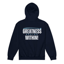 Load image into Gallery viewer, Greatness Begins Within Youth heavy blend hoodie