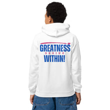 Load image into Gallery viewer, Greatness Begins Within Youth heavy blend hoodie