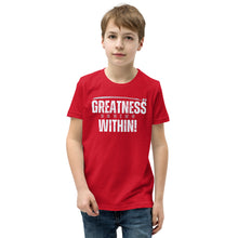 Load image into Gallery viewer, Greatness Begins Within Youth Short Sleeve T-Shirt