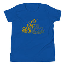 Load image into Gallery viewer, Faith Can Move Mountains Youth Short Sleeve T-Shirt